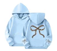 TYUSGH Girls Bow Print Hoodie Tween Oversized Sweatshirt with Kangaroo Pocket Kids Cute Jumper Toddler Graphic Hooded Pullover Spring Long Sleeve Tops for 2-13 Years