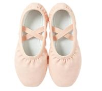 TYUSGH Girls Canvas Ballet Shoes Ballerina Dance Flats, A, 2