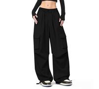 TYUSGH Girls Cargo Trousers Summer Baggy Wide Leg Parachute Pants Kids Hip Hop Elastic Waisted Joggers Teen Casual Y2k Trousers Athletic Dance Streetwear