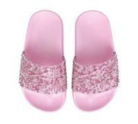 TYUSGH Girls Glitter Slippers Beach Pool Sequin Slide Sandals | Non slip, bathroom indoor slides, everyday casual wear, lightweight
