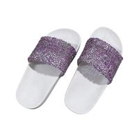TYUSGH Girls Glitter Slippers Beach Pool Sequin Slide Sandals | Non slip, bathroom indoor slides, everyday casual wear, lightweight