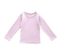 TYUSGH Girls Long Sleeve Top Kids Crewneck Thermal Base Layer Toddler Winter Undershirt Tops Plain Children's School T Shirt Pullover Pink