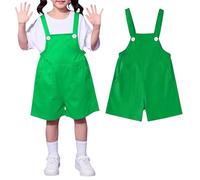 TYUSGH Girls Overalls Shorts Baggy Wide Leg Jumpsuit Kids Summer Casual Sleeveless Adjustable Strap Short Dungarees Teens Solid Color Preppy School Shorts (Green, 11-12 Years)
