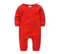 TYUSGH Infant Boys Girls Romper Long Sleeve Solid Color Bodysuit Baby Soft Jumpsuit Summer Baby Grows Outfits Photo Shoot Clothes Red
