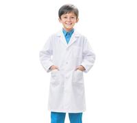 TYUSGH Kids White Lab Coat Scientist Doctors Coat Fancy Dress Costumes School Student Child Role Play Dress Up for 3-12 Years