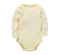 TYUSGH Newborn Girls Boys Bodysuit Long Sleeve Solid Color Romper Summer Cute Jumpsuit Baby Grows Coming Home Clothes Outfits Yellow