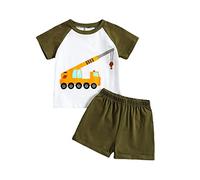 TYUSGH Toddler Girls Clothes Set Summer Short Sleeve Ruffle Tops Floral Print T Shirts Shorts 2PCS Outfits Birthday Gifts Green