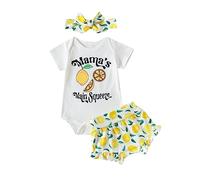 TYUSGH Toddler Girls Outfits Set Baby Short Sleeve Tops Print T Shirts Shorts with Headband 3PCS Summer Clothes Birthday Gifts White