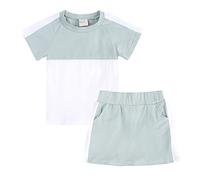 TYUSGH Toddler Girls Outfits Short Sleeve Tops Color Block T-Shirts Skirts 2PCS Baby Summer Clothes for Birthday Mint Green