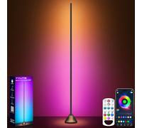 Tyute LED Floor Lamp, RGB Corner Lamp with Luminous Base, App & Remote Control, Music Sync, 16 Million Colour Changing Ambient Lighting, Standing Lamp for Bedroom, Living Room, Gaming Room