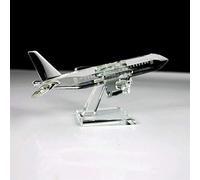 TYUTYU Crystal Beautiful Crystal Airplane Model Miniature Glass Plane Aircraft Crafts Office & Home Decoration ornament (Color : Clear)