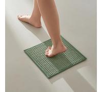 TYUU Small Bathroom Rugs Non Slip Washable Bath Rugs Super Absorbent Bathroom Rug Thin Quick Dry Low Pile Bath Mats, Sage Green 12"x12"