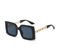 TYUVIVO Alloy Chain Leg Sunglasses Women Luxury Gradient Glasses Female Uv400(black)