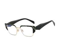 TYUVIVO Anti Blue Light Leopard Print Cat Eye Women Glasses Irregular Color Matching Frame Casual Men(golden green)