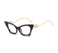 TYUVIVO Cat Eye Anti Blue Light Glasses Personality Double Heart Splicing Frame Unisex(gradient douhua)