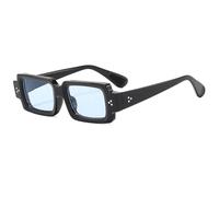 TYUVIVO Classic Rivet Sunglasses Women for Men Luxury Vintage Trendy Popular Punk Uv400(Black Blue)