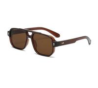 TYUVIVO Classic Sunglasses Women Men Fashion Clear Ocean Lens Eyewear Trending Rivets Female Uv400(brown)