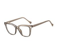 TYUVIVO Fashion Cat Eye Glasses Frame Women Retro Clear Light Eyewear Men Spring Hinge Double Color Frame(Light brown)