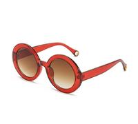 TYUVIVO Fashion Colorful Round Sunglasses Women Vintage Gradient Eyewear Men Punk Sun Glasses Shades UV400,Red tea gradient,One size