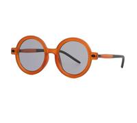 TYUVIVO Fashion Double Colors Women Round Sunglasses Retro Men Anti-Blue Light Computer Glasses Frames,Orange Grey,One size