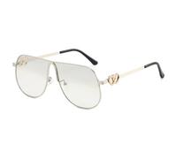 TYUVIVO Fashion Gradient Oval Women Sunglasses Luxury Heart Men Uv400(silvery)