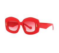 TYUVIVO Fashion Irregular Sunglasses Rivet Candy Color Big Gradient(C2 red red)