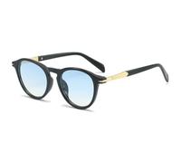 TYUVIVO Fashion Oval Sunglasses Women Classic Vintage Men Glasses Uv400(black blue)