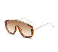TYUVIVO Fashion Oversized Sunglasses For Women Vintage Square Frame One Piece Sun Glasses Luxury Trendy,Leopard,One size