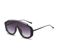 TYUVIVO Fashion Oversized Sunglasses For Women Vintage Square Frame One Piece Sun Glasses Luxury Trendy,Double Grey,One size