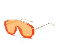 TYUVIVO Fashion Oversized Sunglasses For Women Vintage Square Frame One Piece Sun Glasses Luxury Trendy,orange,One size