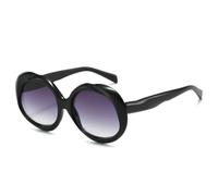 TYUVIVO Fashion Round Women Punk Sunglasses Retro Men Trending Gradient Frame Uv400(black)