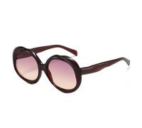 TYUVIVO Fashion Round Women Punk Sunglasses Retro Men Trending Gradient Frame Uv400(red)