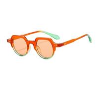 TYUVIVO Fashion Small Irregular Square Sunglasses Women Retro Round Clear Ocean Lens Shades UV400 Men Rivets Punk Sun Glasses,orange,One size