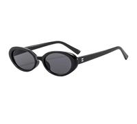TYUVIVO Fashion Small Oval Sunglasses Women Classic Vintage Men Glasses Uv400 Female(black)