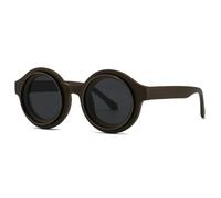 TYUVIVO Fashion Vintage Round Sunglasses Women for Men Punk Luxury Classic Steampunk Uv400(Coffee Black)