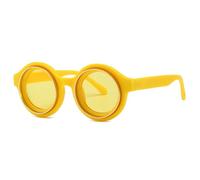 TYUVIVO Fashion Vintage Round Sunglasses Women for Men Punk Luxury Classic Steampunk Uv400(Yellow Yellow)