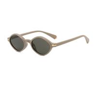 TYUVIVO Irregular Small Frame Women Sunglasses Luxury Retro Men Uv400(beige green)