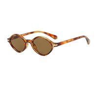 TYUVIVO Irregular Small Frame Women Sunglasses Luxury Retro Men Uv400(leopard brown)
