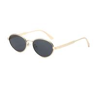 TYUVIVO Luxury Gradient Oval Women Sunglasses Personality Frame Punk Men Versatile Uv400(golden black)