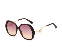 TYUVIVO Luxury Leopard Gradient Oval Women Sunglasses Pearl Men Uv400(brown pink yellow)