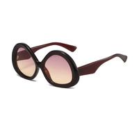 TYUVIVO Luxury Leopard Gradient Oval Women Sunglasses Retro Uv400(brown pink yellow)