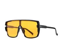 TYUVIVO Luxury Oversized One Piece Sunglasses Women for Men Trending Vintage Fashion(Black Yellow1)