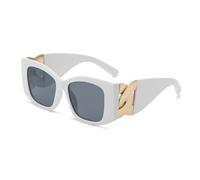 TYUVIVO Luxury Oversized Sunglasses Women for Men Vintage Punk Elegant Big Frame Twist Chain Shade(White Black)
