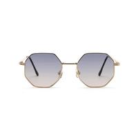 TYUVIVO Luxury Round Sunglasses Women for Men Trending Fashion Vintage Steampunk Small Frame Uv400(Blue Yellow)