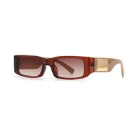 TYUVIVO Luxury Small Frame Rectangle Sunglasses Women for Men Trendy Punk Classic Vintage Metal(Tea Tea)