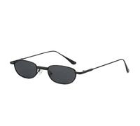 TYUVIVO Luxury Small Frame Rectangular Women Sunglasses Ocean Metal Frame Men Uv400(black)