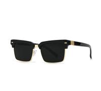 TYUVIVO Luxury Vintage Frame Sunglasses Women for Men Punk Popular Rivet(Black Black)