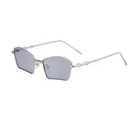 TYUVIVO Metal Frame Rectangle Sunglasses Women Luxury Retro Irregular Sun Glasses For Frame Fashion Shades Eyewear,C4 SilverGray,One size