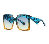 TYUVIVO Oversized Big Frame Sunglasses Women for Men Luxury Vintage Sunglasses Popular Punk Uv400(Blue Leopard)