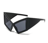 TYUVIVO Oversized Cat Eye Sunglasses Women Big Frame Luxury Shield Punk Sun Glasses For Ladies Windproof Eyewear Shades UV400,C1BlackGray,One size